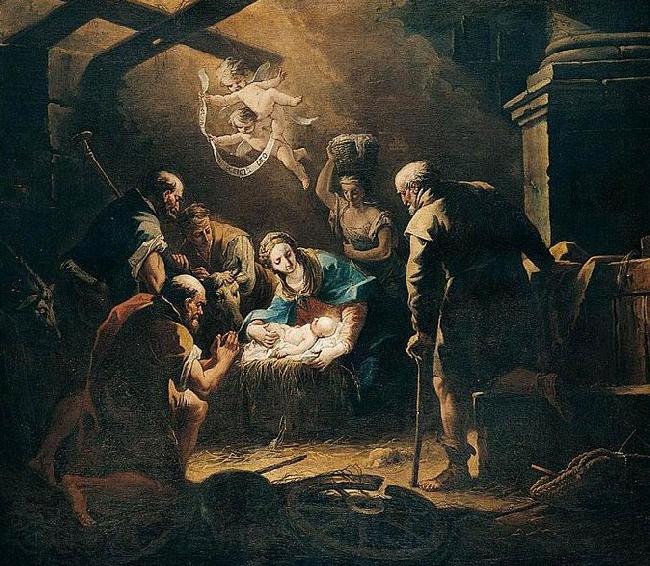 Gaspare Diziani The Adoration of the Shepherds Norge oil painting art